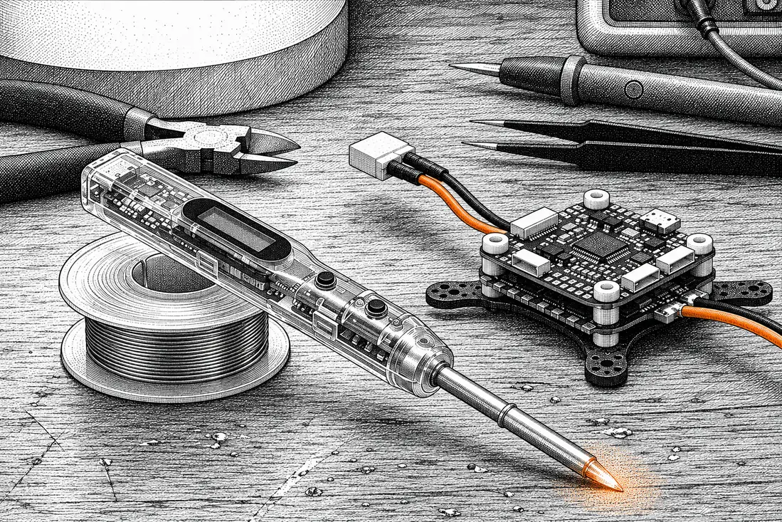 Nauka lutowania elektroniki drona na kursie pod Poznaniem